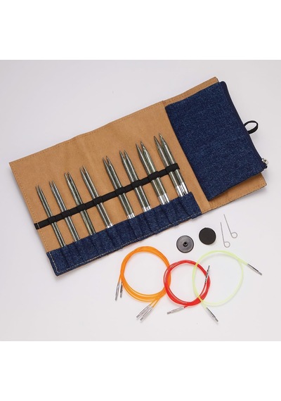 Knitpro - Değiştirilebilir İğne Setiwood Indigo - 1 Set