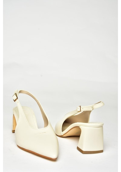Fox Shoes U654080009 Bej Kalın Topuklu Kadın Ayakkabı Bej