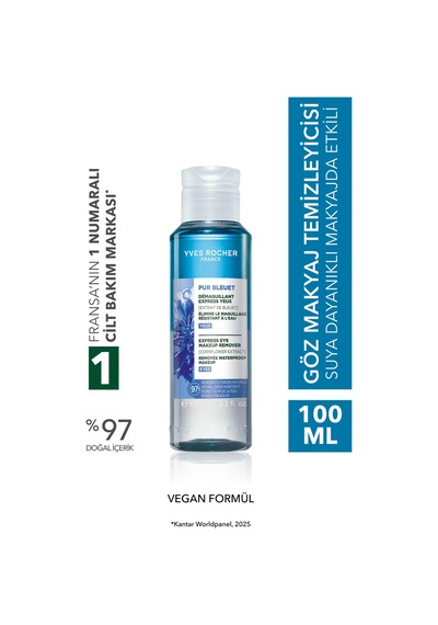 Yves Rocher Tüm Ciltler, Çift Fazlı/yoğun Makyaja Özel, Rahatlatıcı Göz Makyaj Temizleyici-pur Bleuet-100ml