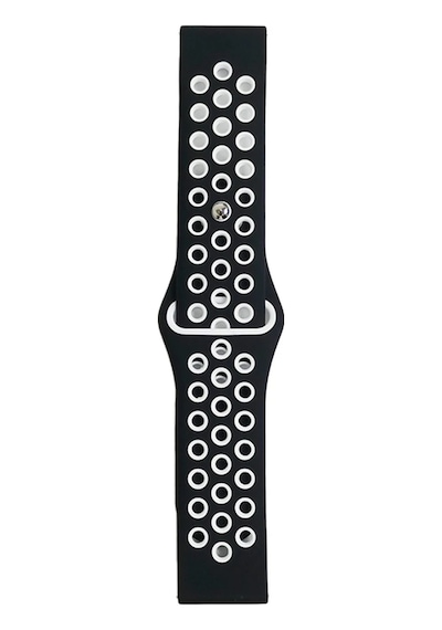 Newface - 531 - Watch 20mm Spor Delikli Kordon - Edntrend - - Siyah-beyaz
