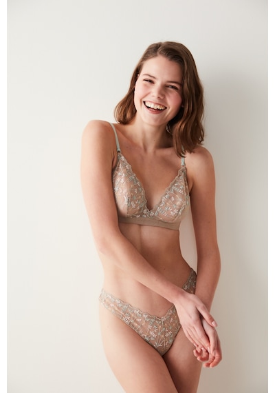 Glam Broderie Sütyen Latte