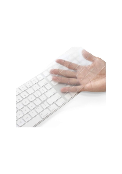 Apple Uyumlu MacBook Magic Keyboard-2 A1843 With Numeric Klavye Koruyucu Us To Türkçe İle Şeffaf