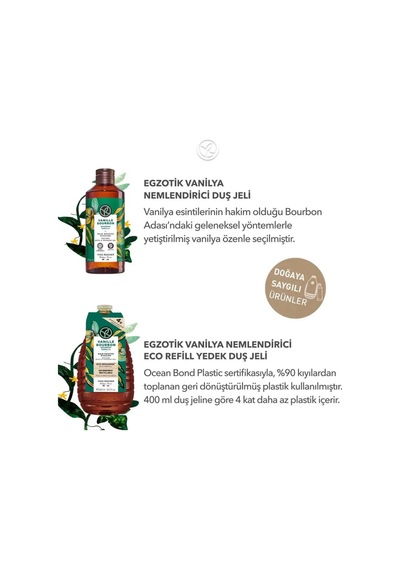 Egzotik Vanilya Duş Jeli Seti 600 Ml Refill + 400 Ml Nemlendirici Vegan Diğer
