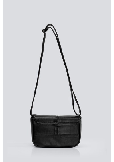 Westbag Kadın Lüks Hakiki Deri Kapaklı Çapraz Askılı Omuz Çantası Siyah