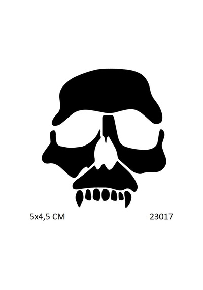 Airbrush Tattoo Yarım Kurukafa Yapışkanlı Stencil Süsleme Ve Boyama Kalıbı
