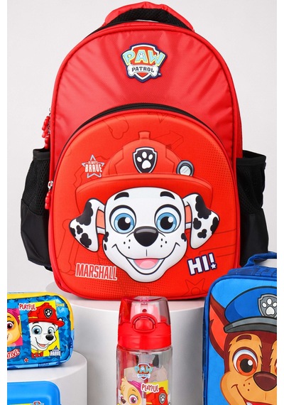 X Dekomus Lisanslı Paw Patrol Marshall 40 Cm Büyük Boy Okul,termoslu Beslenme Ve Kalem Çantası,beslenme Kabı,matara Seti Açık Gri