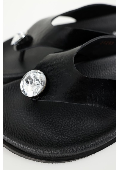 Siyah Swarovski Terlik Siyah