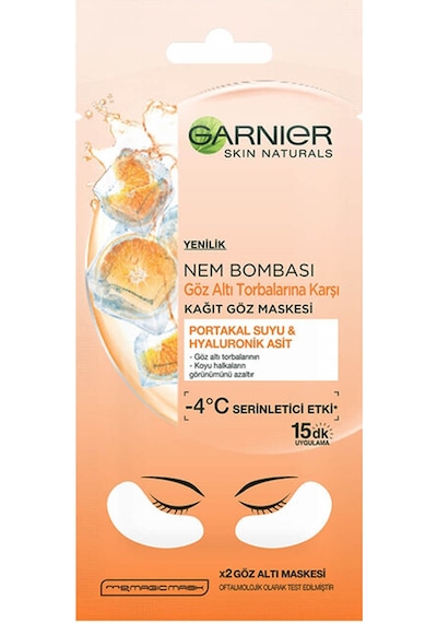 3 Adet Garnier Kağıt Göz Altı Maskesi Portakal Suyu&hyaluronik Asit