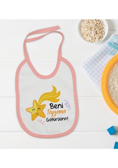 Bk Kids Beni Teyzeme Götürün Tasarımlı Pembe Bebek Mama Önlüğü Pembe Bk Kids Beni Teyzeme Götürün Tasarımlı Pembe Bebek Mama Önlüğü Pembe