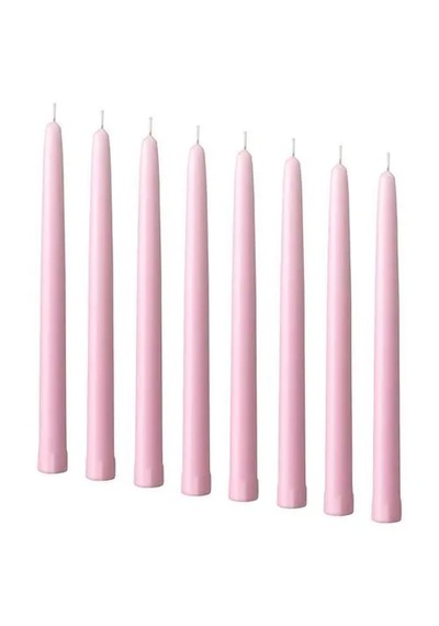 Sumuhome Klokhet 8 Adet 25 Cm Mum Açık Pembe Şamdan Mumu