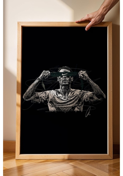 Rafael Nadal Portre Çerçeveli Tablo Tenis - Estetik Poster