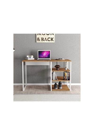 Vira Metal Ayaklı Çalışma Masası- Atlantik Çam/ Beyaz Beyaz