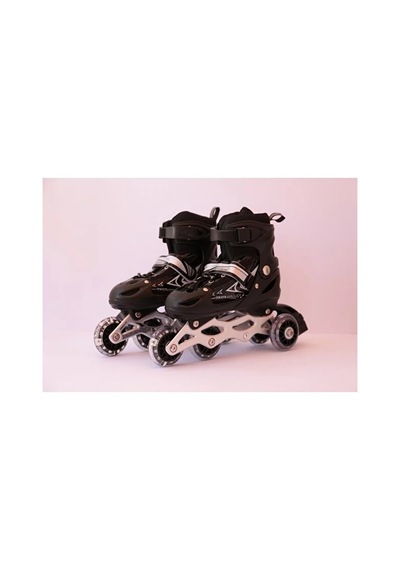 Paten Ayarlanabilir 2+1 Işıklı Metal Gövde Alıştırma Pateni Çanta Hediyeli Işıklı Paten Kırmızı