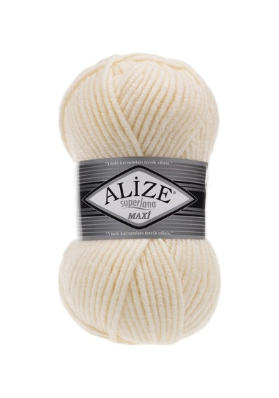 Alize Süperlana Maxi 01 Krem Iplik