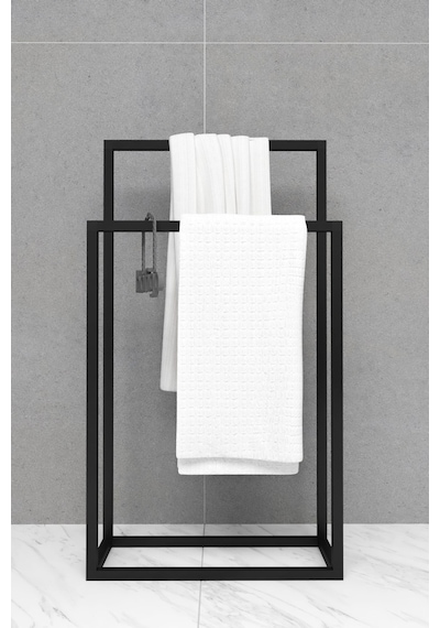 Bofigo Metal Havluluk Banyo Düzenleyici Dekoratif Havluluk Siyah