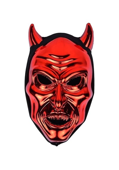 Parlak Kırmızı Şeytan Kafatası Maske Nefes Alabilen Dayanıklı Halloween Cosplay Parti Aksesuarı