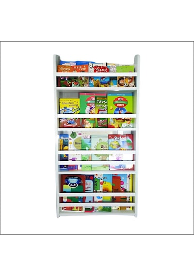 Carmen 4 Raflı Montessori Kitaplık - Kendin Yap Kitaplığı - Mdf 5 Beyaz