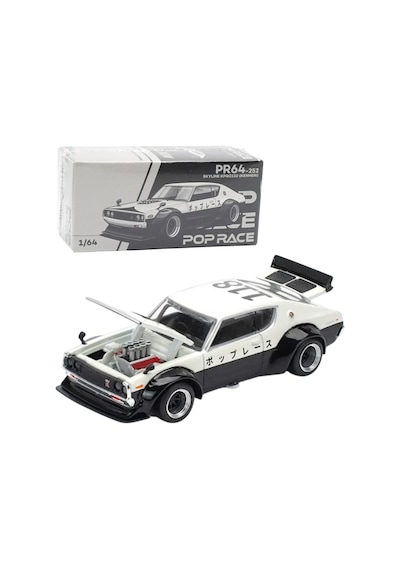 Pop Race Pr64-252 Nissan Skyline Kpgc110 Kenmeri Black / White