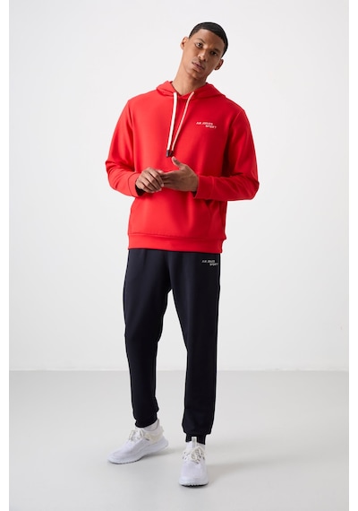 Tommy Life Fiesta - Lacivert Pamuklu Kalın Yumuşak Dokulu Comfort Fit Nakışlı Erkek Eşofman Takım - 85255 Kırmızı - Lacivert