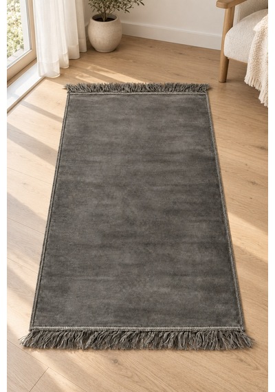 Düz Velur Kadife Seccade 70x110 Cm Antrasit