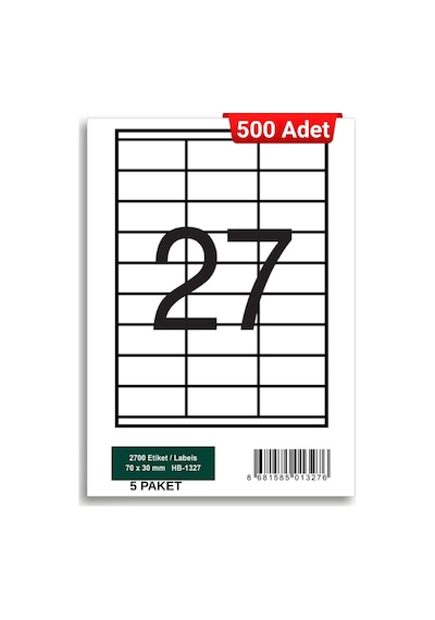 Herboy Hb-1327 70 X 30 Mm A4 Laser Etiket 500 Adet