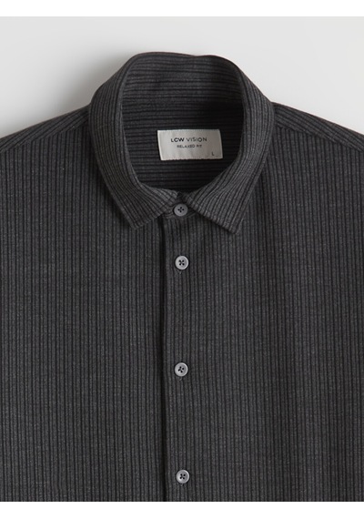 Lcw Vision Gri Regular Fit Dokulu Erkek Gömlek
