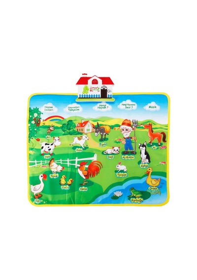 Dokunmatik Sesli Işıklı Çiftlik Halısı Bebek Aktivite Halısı Pilli, 40x60 Cm