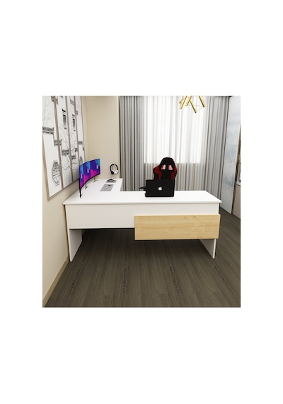 Sell 180 Cm L Çalışma Masası Ofis Masası Oyuncu Masası Beyaz - Safir Meşe Beyaz - Safir Meşe Sell 180 Cm L Çalışma Masası Ofis Masası Oyuncu Masası Beyaz - Safir Meşe Beyaz - Safir Meşe