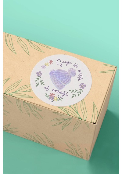 Sevgi İle Örüldü El Emeği Sticker 3x3cm St2323 Çok Renkli