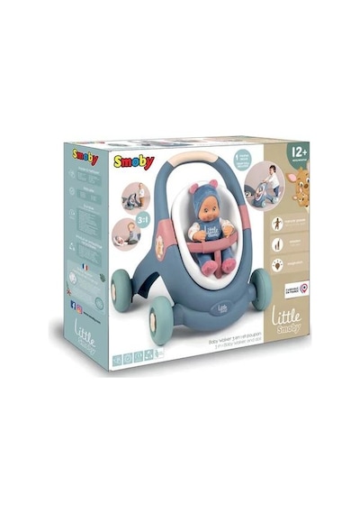 Smoby Little Smoby 3'ü 1 Arada Yürüteç Ve Oyuncak Bebek 140308