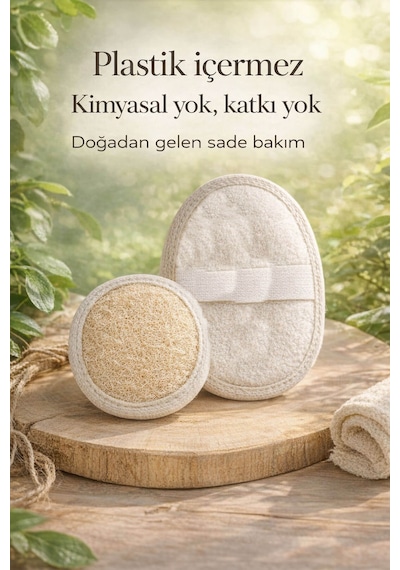 Mini Doğal Bakım Seti - Yüz Kesesi + Vücut Kesesi - Arındırıcı Peeling & Gözenek Sıkılaştırıcı 2'li Set
