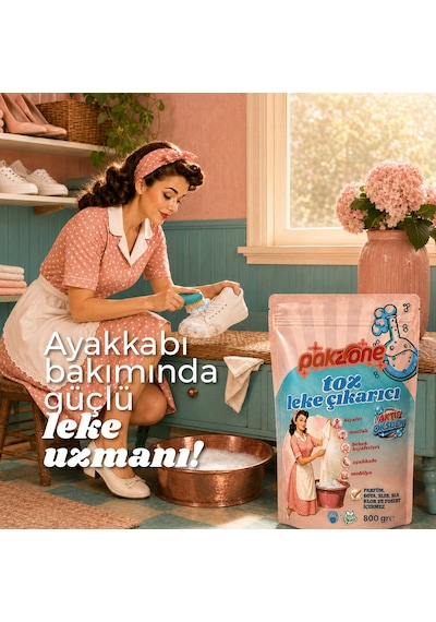 Pakzone Aktif Oksijen Çamaşır Ve Yüzey İçin Çok Amaçlı Oksijenli Toz Leke Çıkarıcı 800 Gr