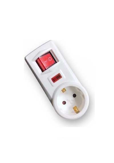 Tekli Akım Korumalı Priz Anahtarlı 3500w Beyaz Topraklı Priz