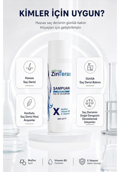 Zinterax Vitaminb5 Şampuan Kepek, Pullanma-onarıcı Bakım Kompleksi Hassas Saç Derisi 200 Ml