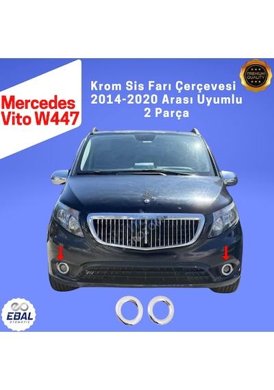 Mercedes Vito W447 Krom Sis Farı Çerçevesi 2 Parça 2014-2020 Paslanmaz Çelik