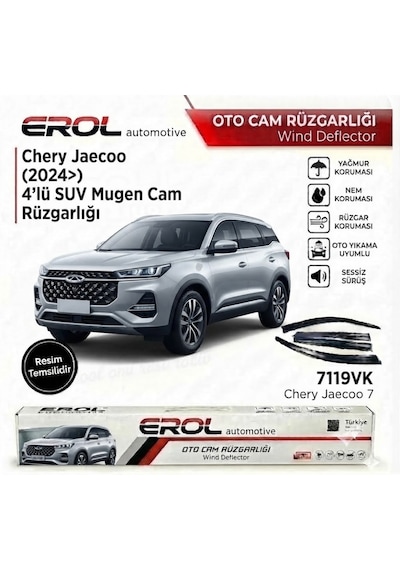 Chery Jaecoo J7 2024 4'lü Suv Cam Rüzgarlığı Siyah