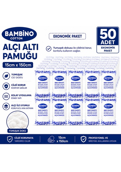 Bambino Alçı Altı Pamuğu 15 Cm 150 Cm 50 Adet