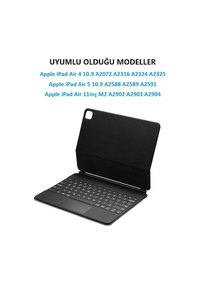 Apple Uyumlu iPad Air 11inç Air 4/5/6 10.9inç Klavyeli Kılıf Magic Keyboard Touchpad Aydınlatmalı Klavye Kılıf