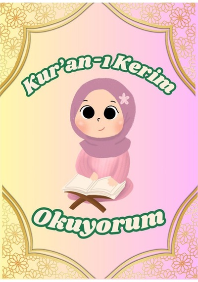48 Adet Öğrenci Başarı Tebrik Kartı 70x50 Mm Kur'an-ı Kerim Okuyorum-kız