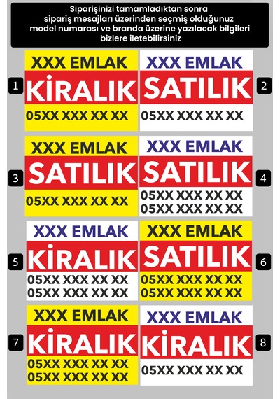 Emlakçı Satılık/kiralık Emlak Branda Afiş Pankart 70x50cm