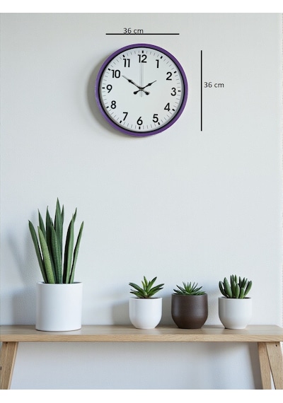 Zentime 36 Cm Mor Dekoratif Duvar Saati çok Renkli