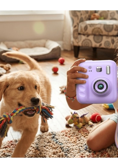 Hd Ekranlı Çocuk Fotoğraf Makinesi Video Kayıt Ve Baskı Kağıdı Kalem Hediyeli - 4997