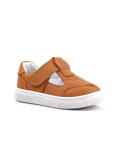Rakerplus Bheem Hakiki Deri Turuncu Cırtlı Bebek Sneaker Sandalet Turuncu