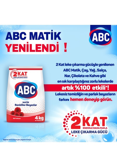 ABC Matik Gül Tutkusu Toz Çamaşır Deterjanı 40 Yıkama 3 x 4 KG