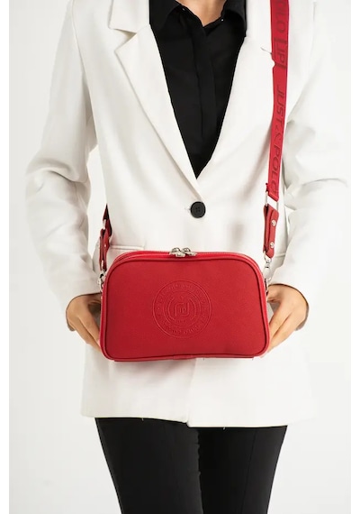 Just Polo Kadın Günlük Kullanıma Uygun Lakoste Ayarlanabilir Askılı Lüks Omuz Çantası Shoulder Bag Kırmızı