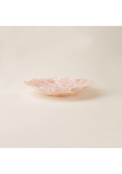 Deco Mercan Dekoratif Tabak - Beyaz / Pembe - 40 Cm