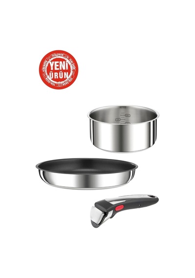 Tefal Ingenıo Preference Paslanmaz Çelik 4 Parçalı Tencere Seti - 28 Cm Tava + 20 Cm Tencere + 1 Cam Kapak + 1 Sap Siyah