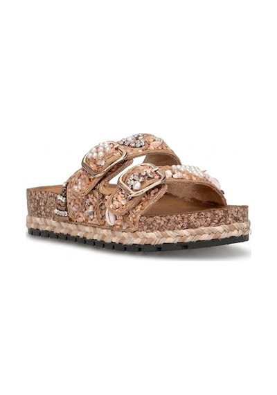 Guja 26y217-9 Kadın Taşlı Düz Terlik Camel