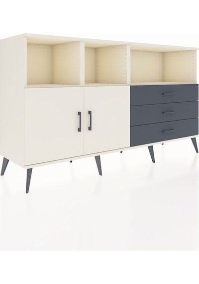 Hyperion Konsol 5 Raflı 3 Çekmeceli 2 Kapaklı 176x44x99 Aytaşı-ay Aytaşı-aytaşı/antrasit
