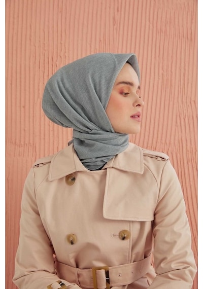 Miray Düz Pamuk Eşarp - Gümüş Gümüş
